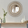 Boho Woven Rattan Sunburst Accent Wall Mirror, Natural - 25"